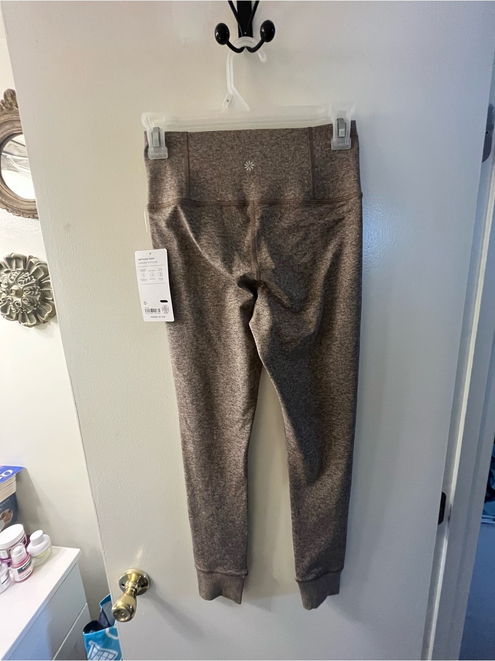 Athleta Women's High-Rise Heathered Tight Joggers - Brown - Picture 2 of 6